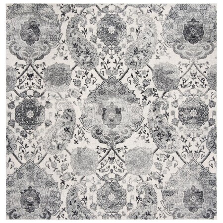 Safavieh 8 x 8 ft. Madison Contemporary Square Power Loomed Rug Cream & Silver MAD600D-8SQ